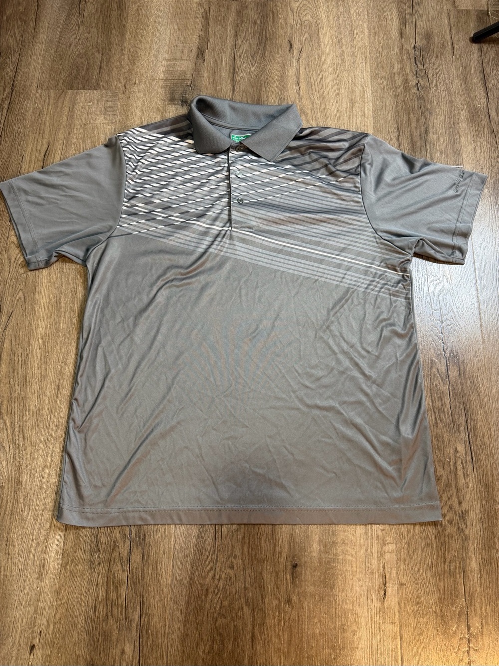 Hogan Gray Men's Short-Sleeve Polo with Diagonal Stripe Detail